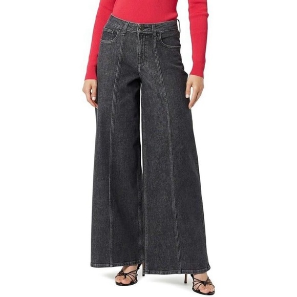 The Drop Denim - The drop Wide Leg Black Jeans Size 26 black wash